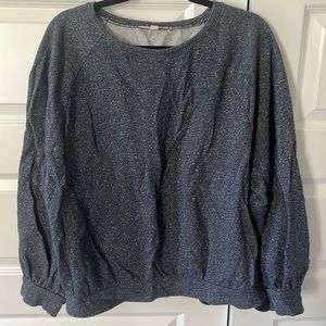 LOFT navy and sparkle sweatshirt — size xl